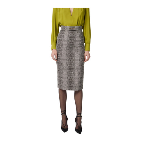 Gonna Donna slim, con zip posteriore e fantasia all over